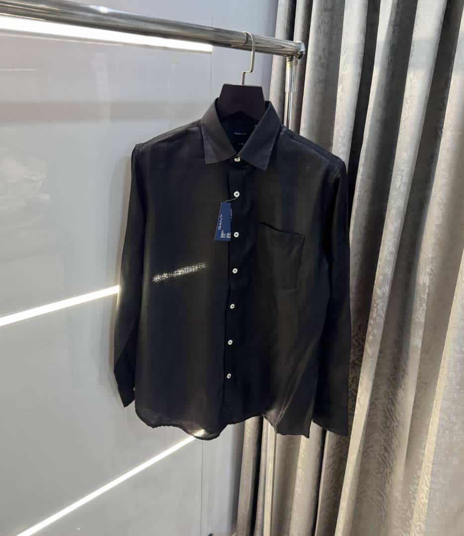 Gan t Black Premium Classic Linen Shirt