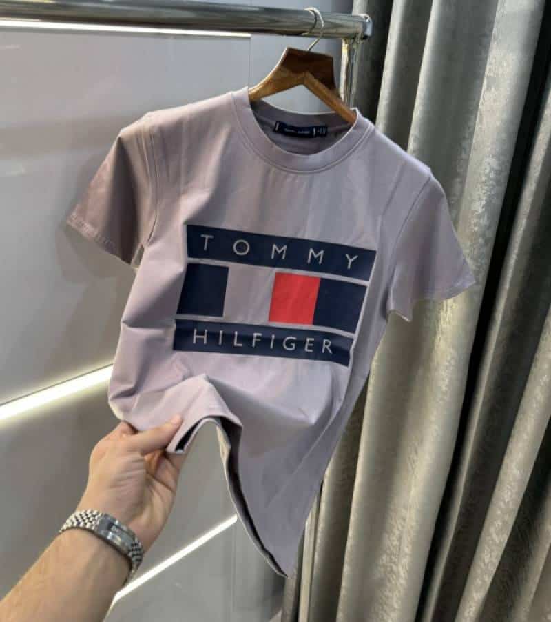 Tommy Hilfiger Light Grey Logo Print Premium T-shirt