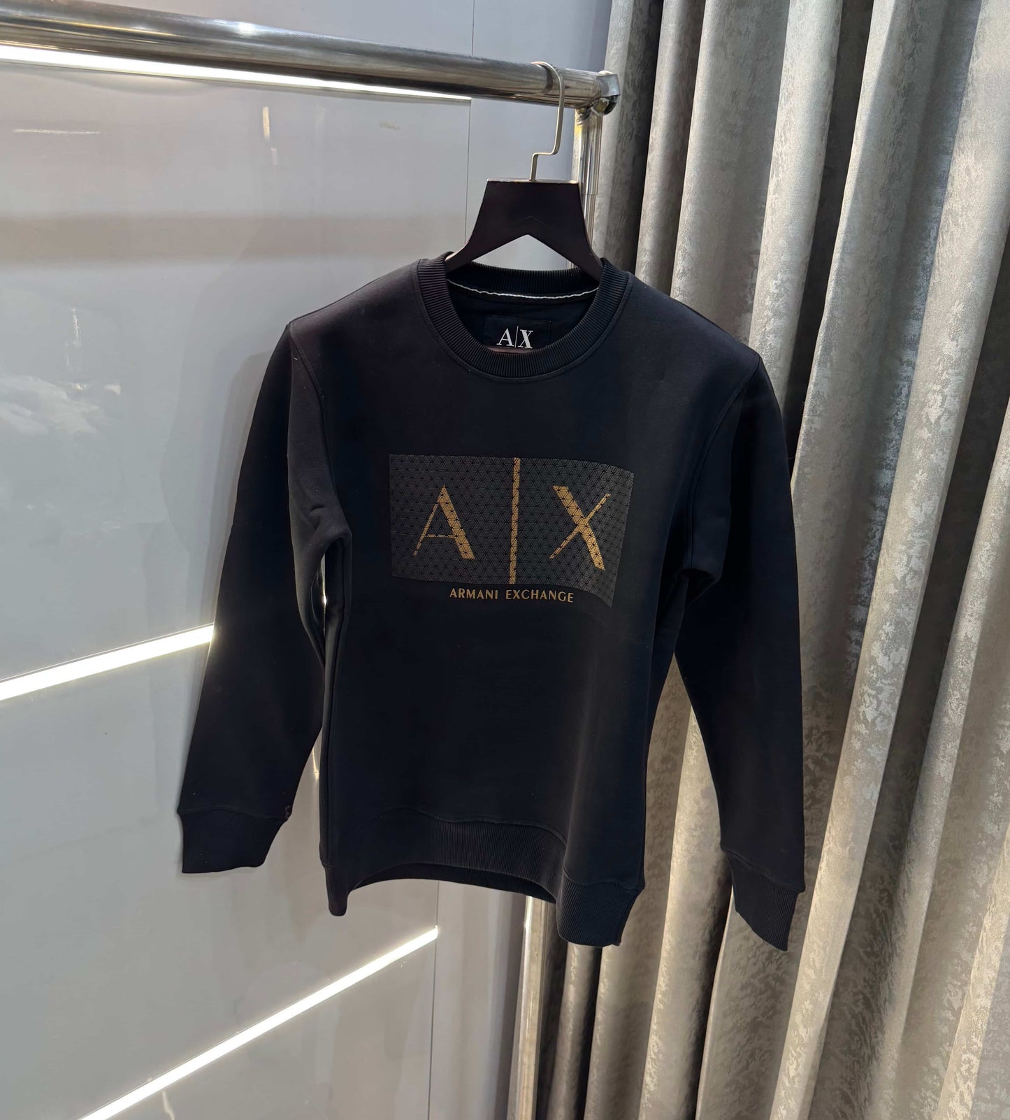 Arman i E....Xchange Black Logo Print Premium Sweatshirt