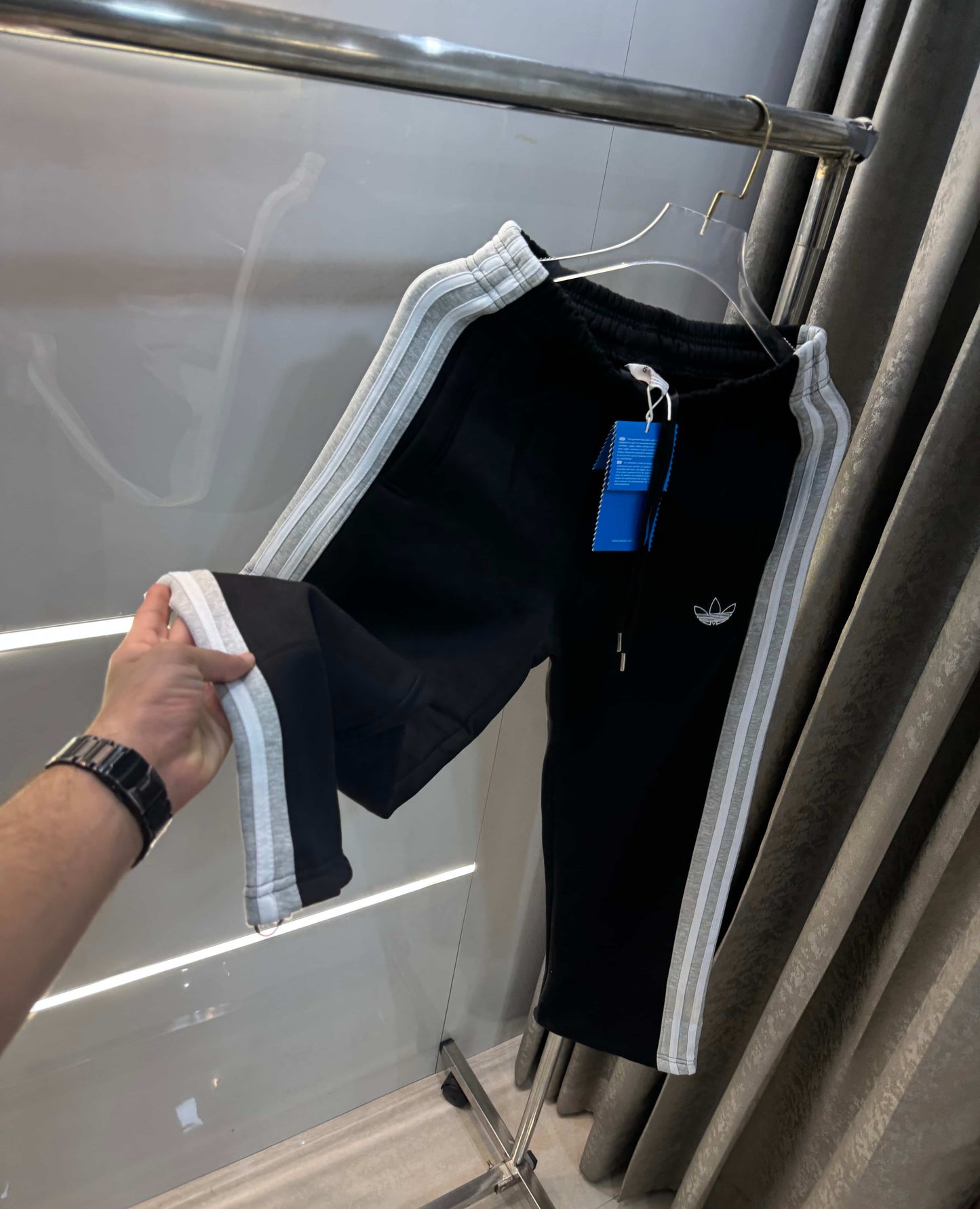 Adida s Black Embroidery Logo Imported TrackPant