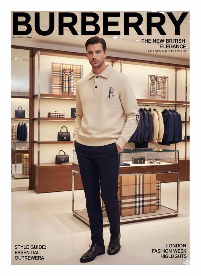 BEIGE BURBER_Y LONG SLEEVE SWEATSHIRT WITH EMBROIDERED LOGO