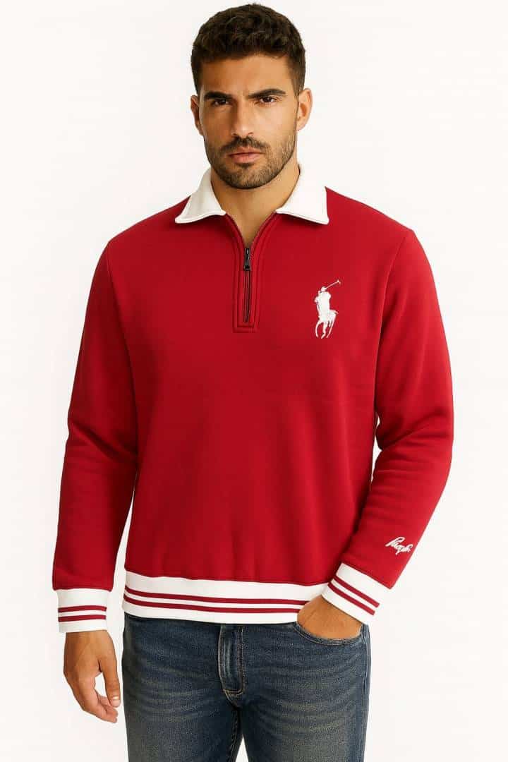 US POLO RED COLOUR FULL SLEEVES POLO TSHIRT