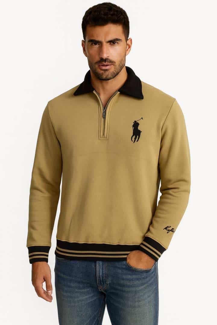 US POLO KHAKI COLOUR FULL SLEEVES POLO TSHIRT