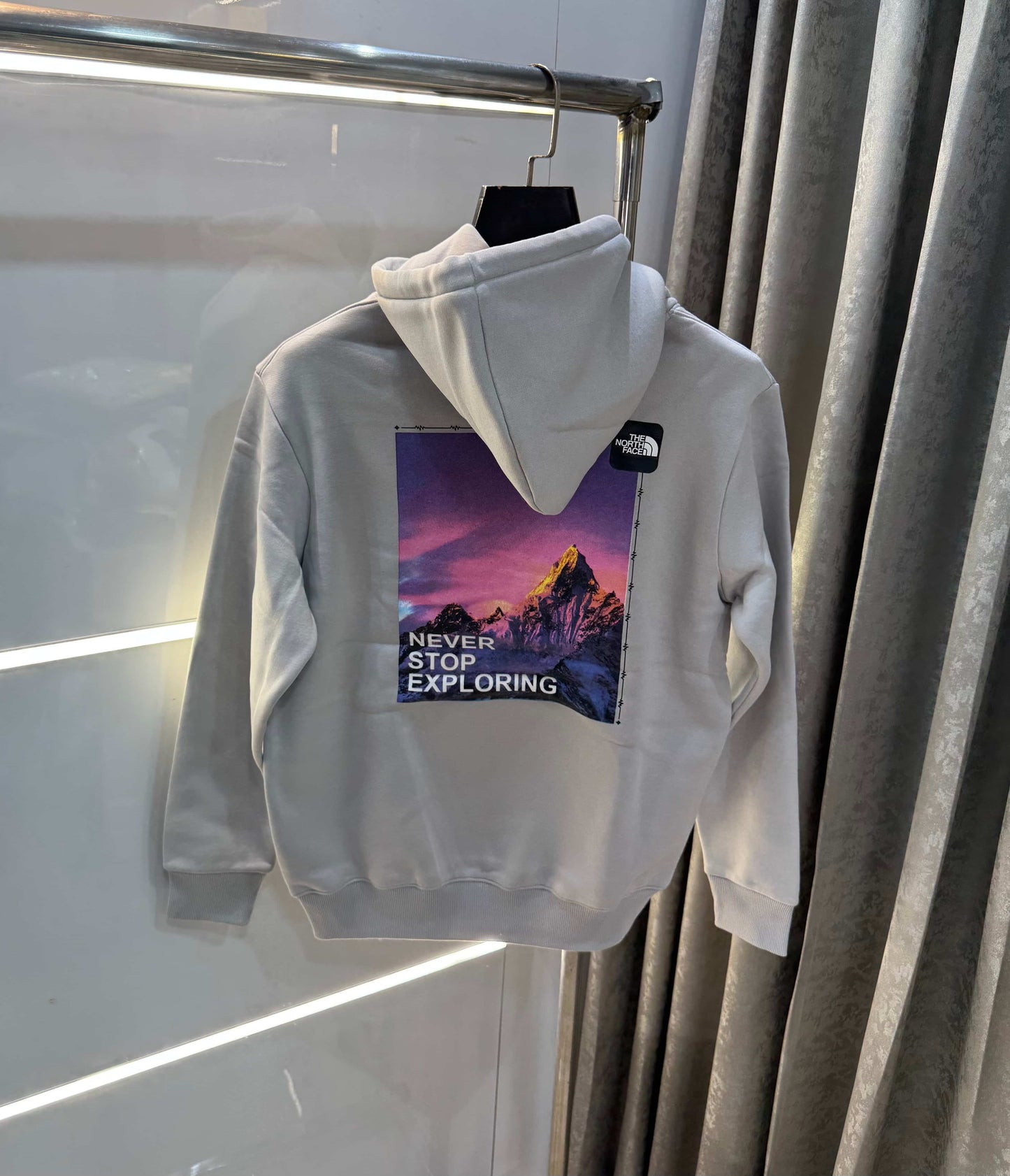 The North Face Grey Printed Imported Hoodie