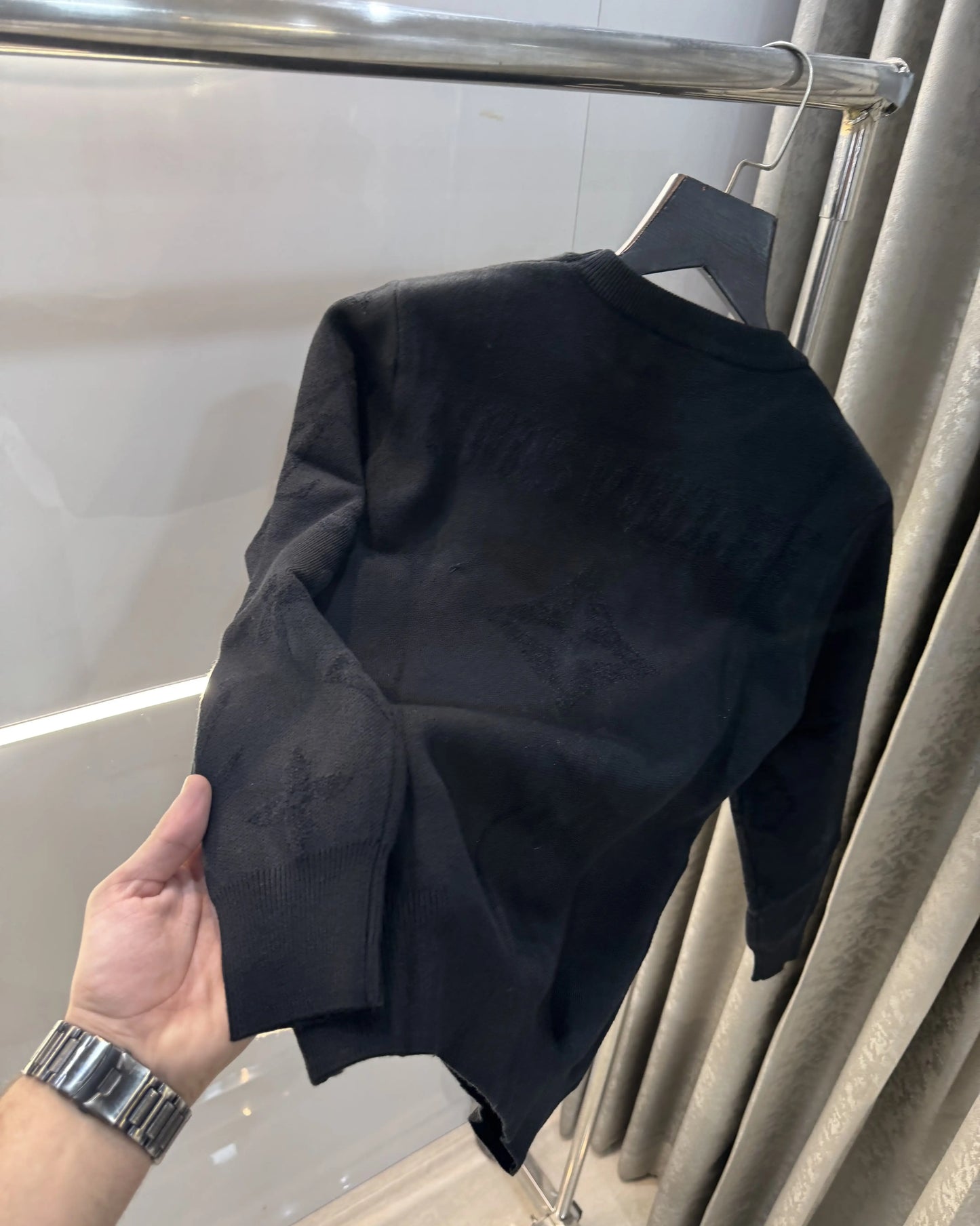 Louis Vuitton Black Imported Knitted Pull Over