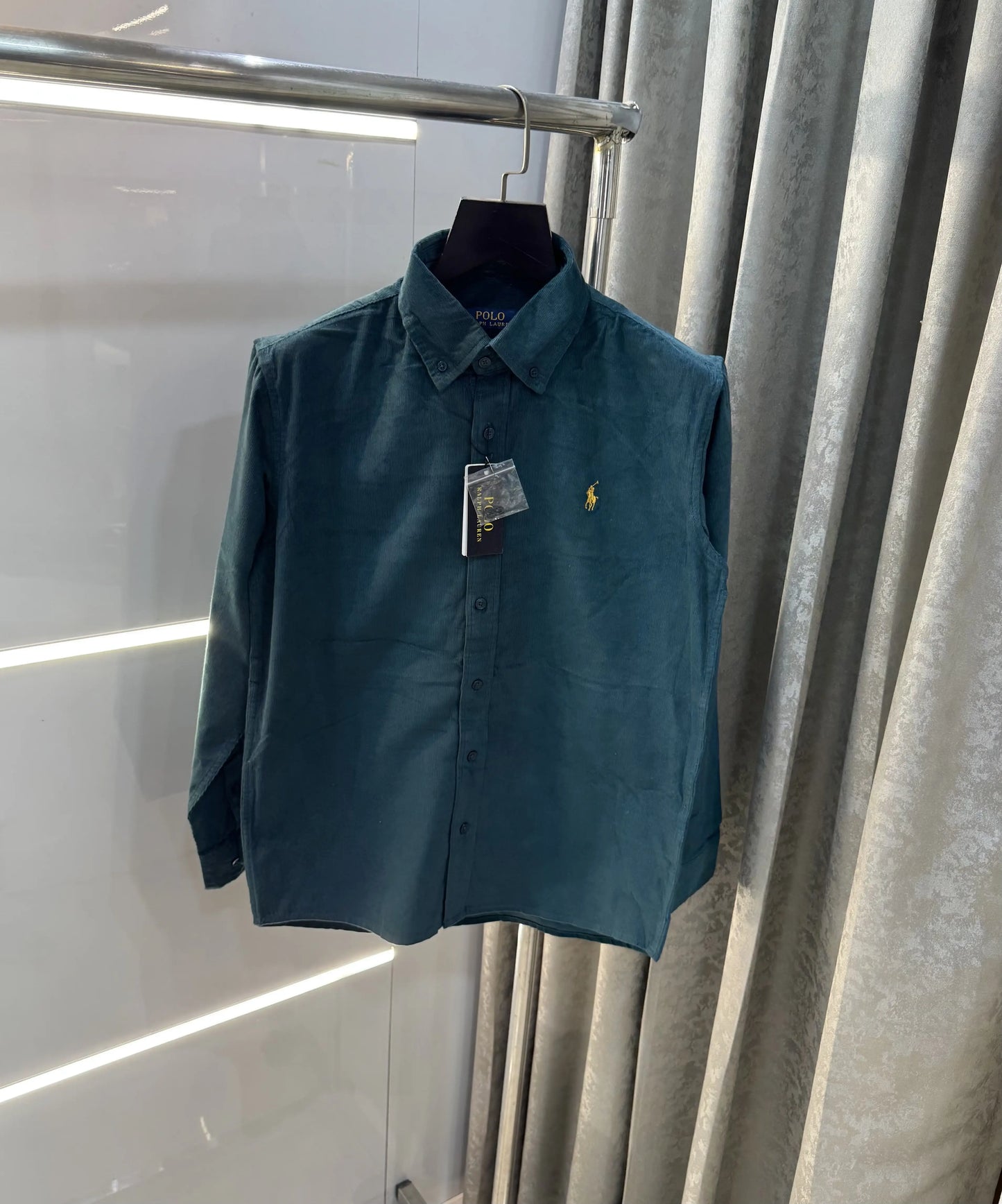 Ralph Lauren Bottle Green Embroidry Logo Premium Shirt