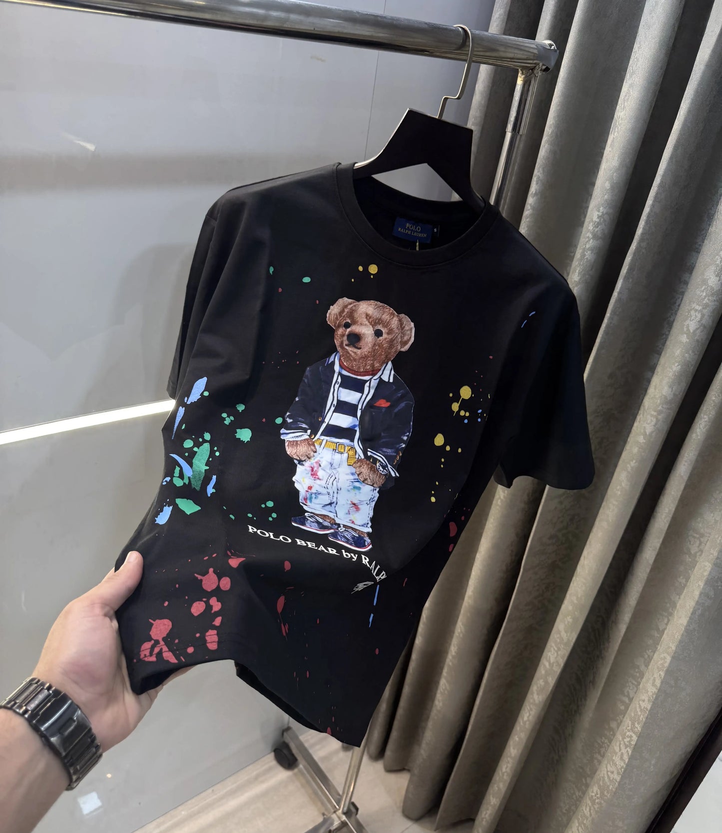 Ralph Lauren Black Teddy š§ø Edition Imported Oversized T-Shirt