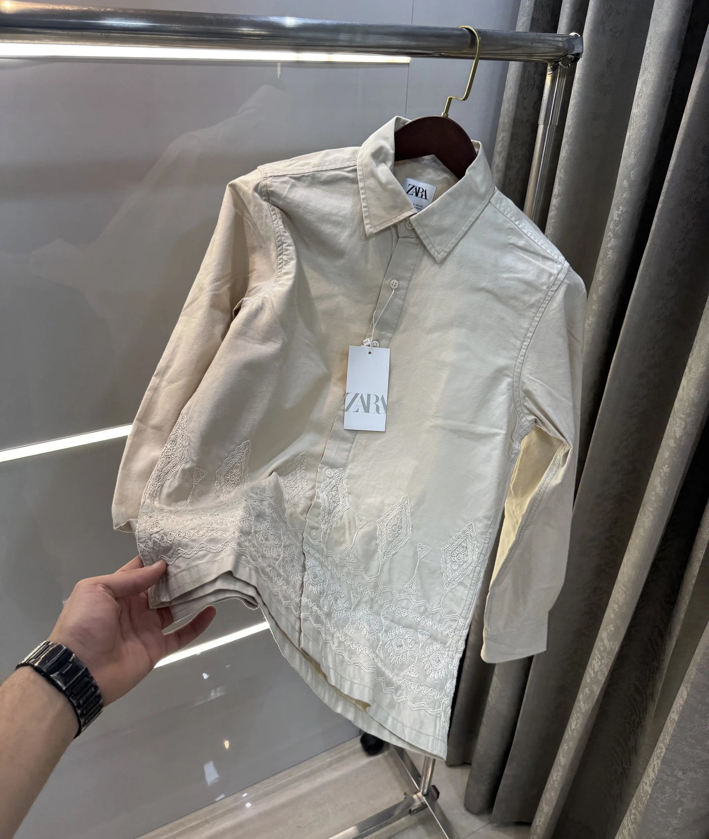 Zar a Cream Designer Premium Shirt