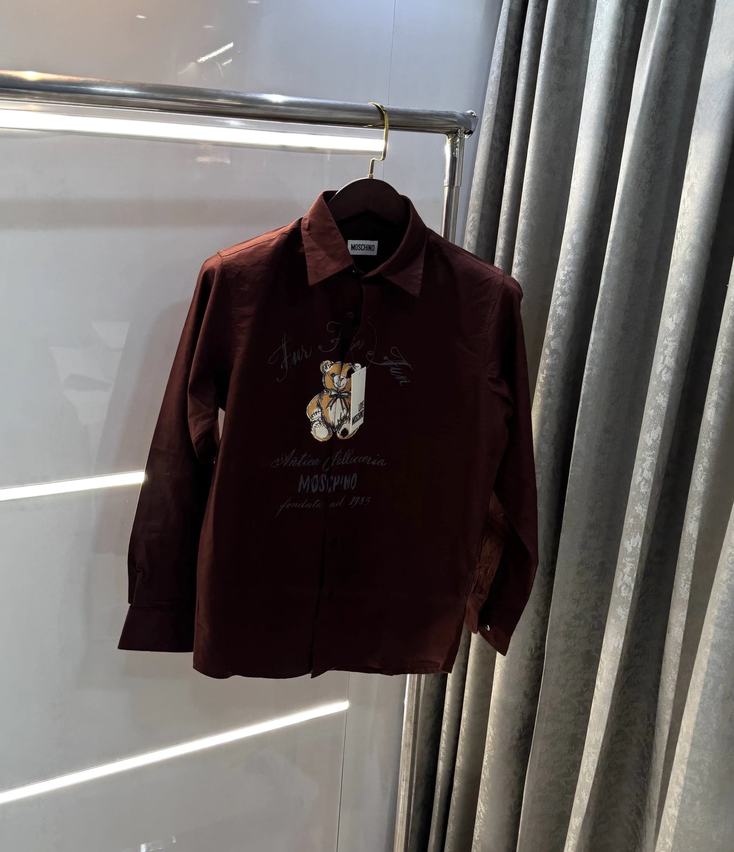 Moschino Brown Logo Work Premium Shirt