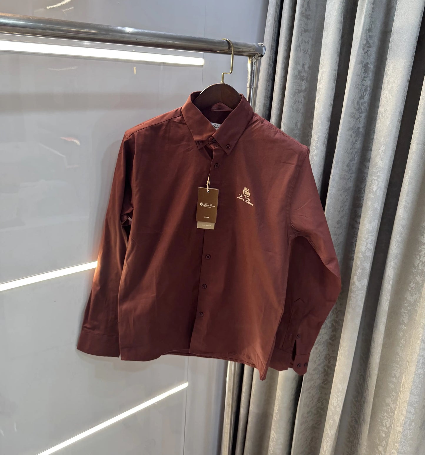 Loro Piana Rust Embroidery Logo Premium Shirt