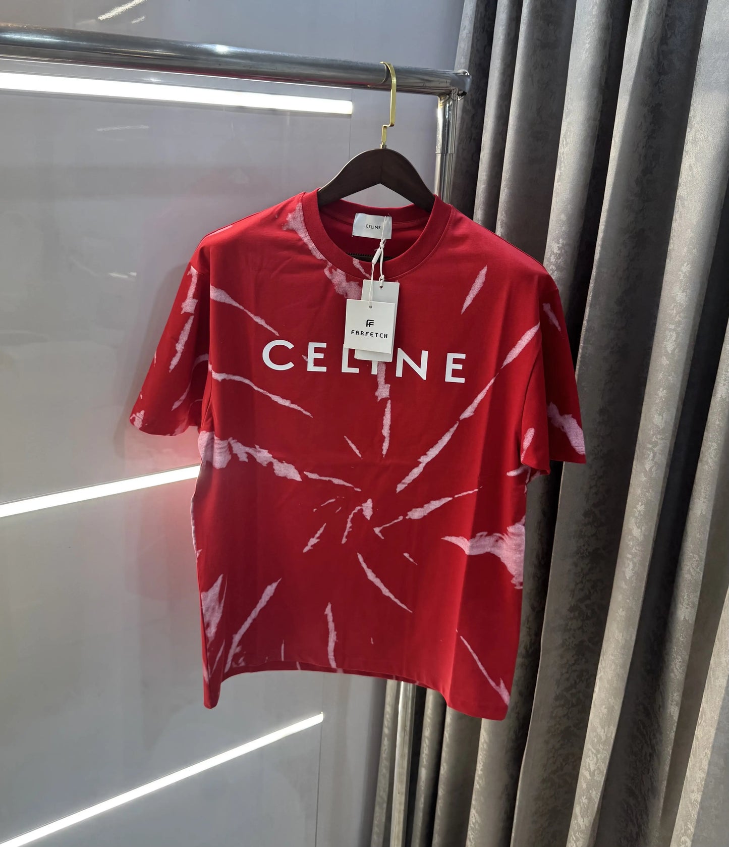 Celine Red Printed Imported Oversized T-shirt