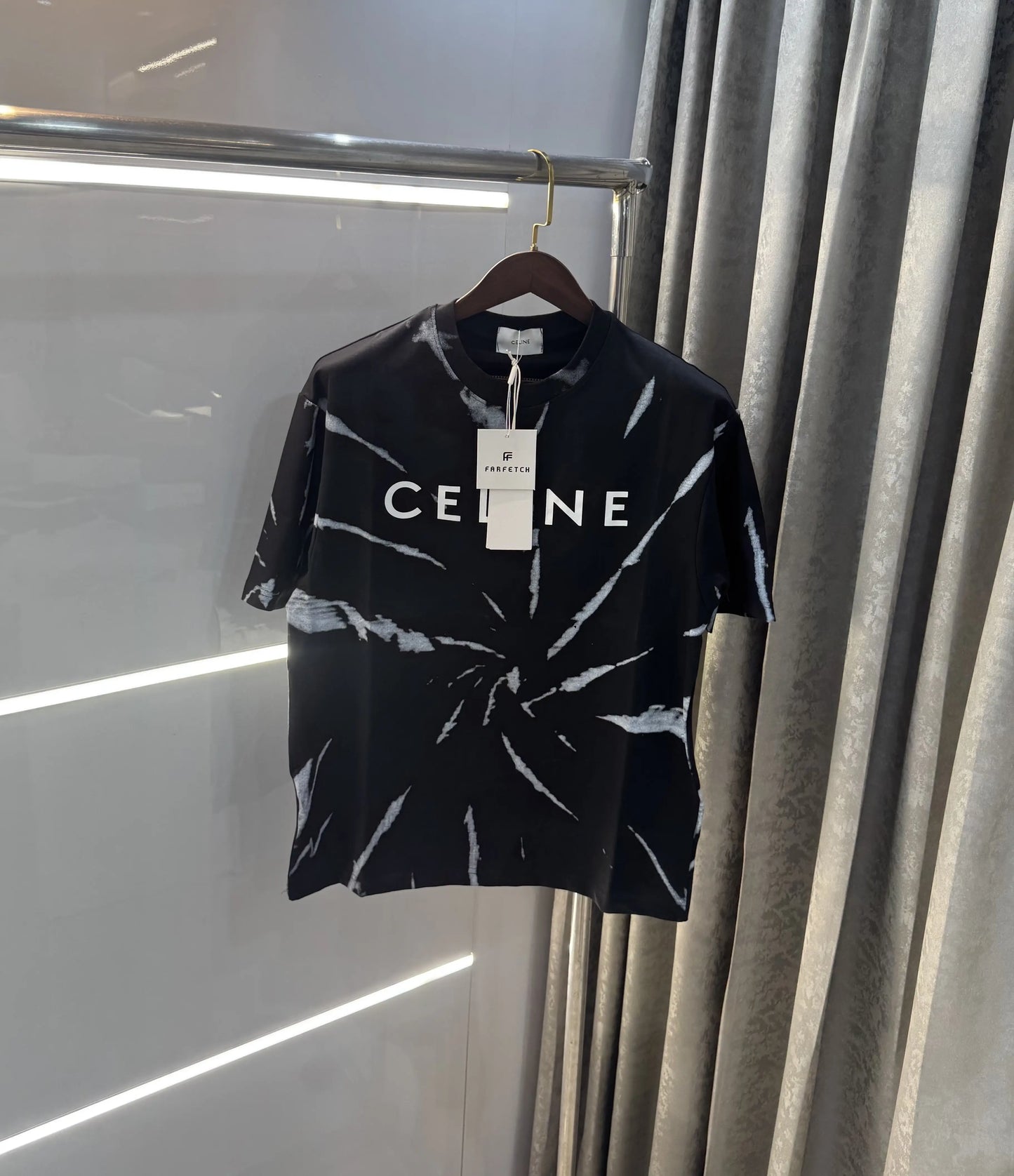Celine Black Printed Imported Oversized T-shirt