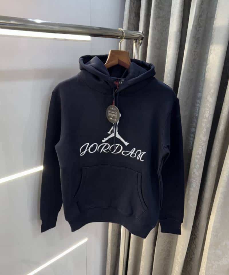 Air Jordan Navy Blue Embroidery Logo Imported Hoodie