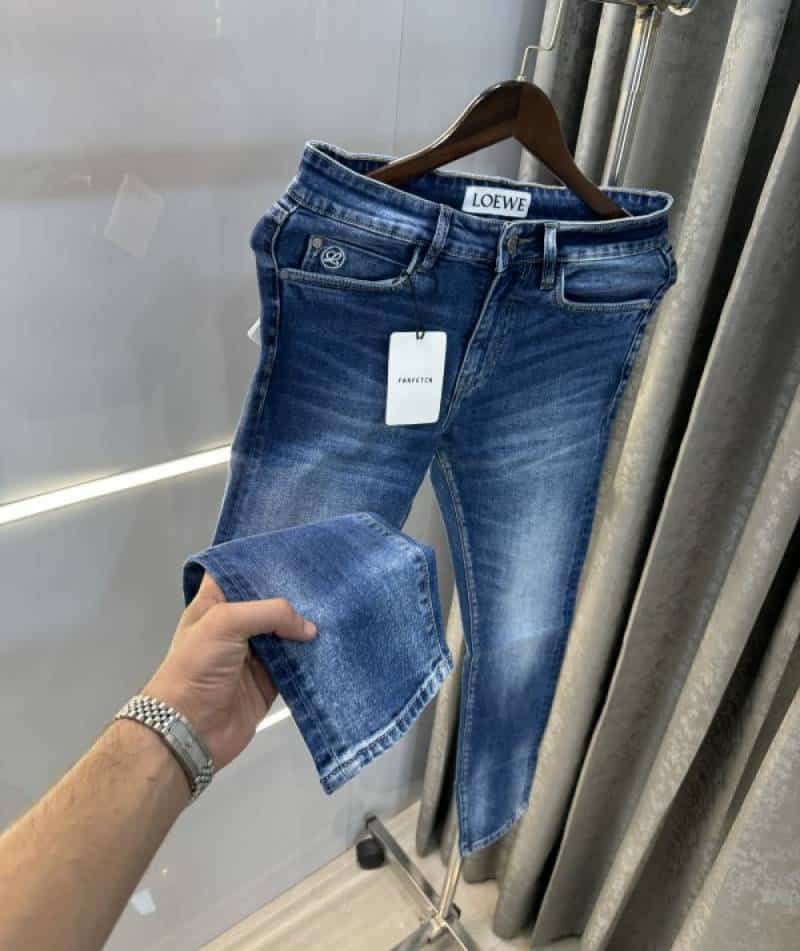 LoeWe Blue Embroidery Logo Imported Denim
