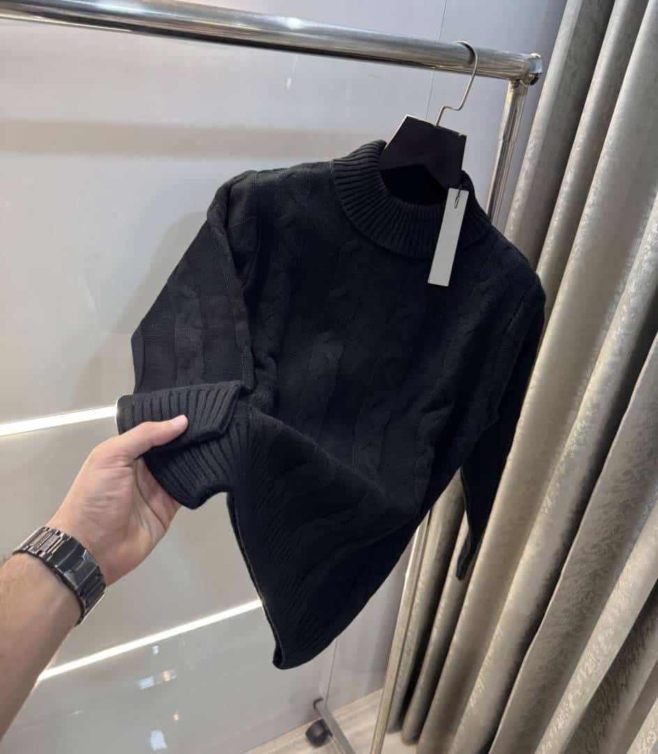 Essentia l Black Imported Knitted Turtle Kneck Pull Over