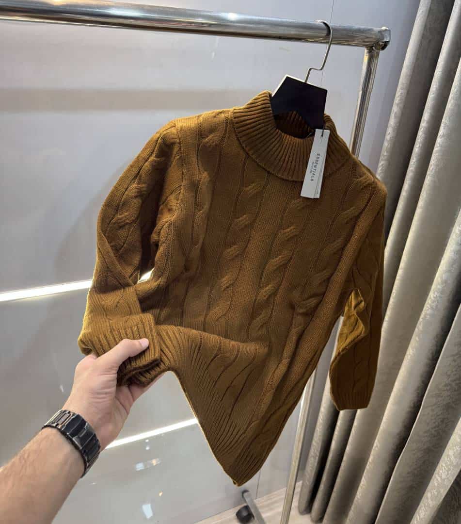 Essential Light Brown Imported Knitted Turtle Kneck Pull Over
