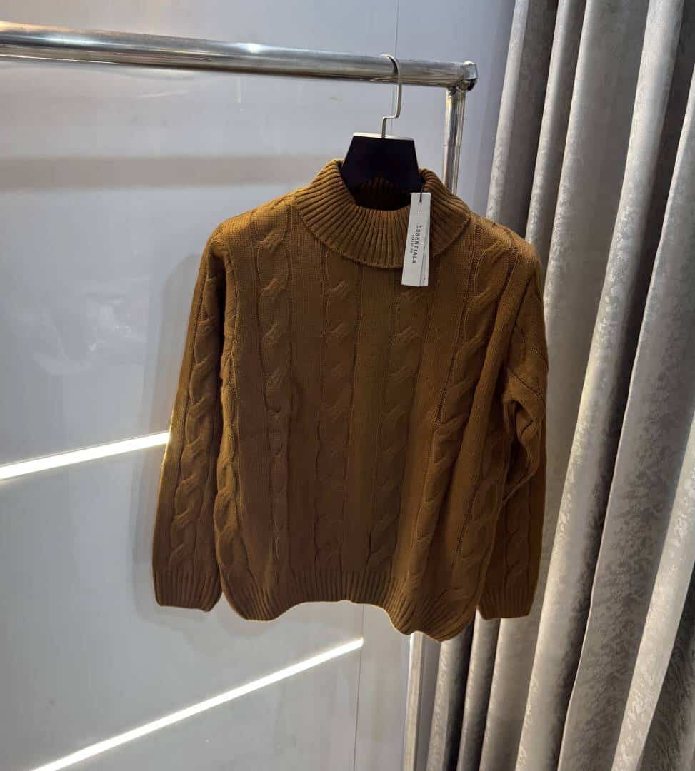 Essential Light Brown Imported Knitted Turtle Kneck Pull Over