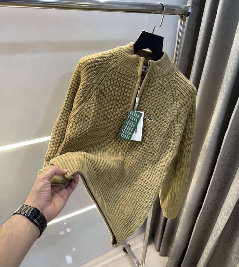 Lacost e Beige Embroidery Logo Imported Knitted Premium Pull Over