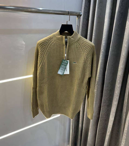 Lacost e Beige Embroidery Logo Imported Knitted Premium Pull Over