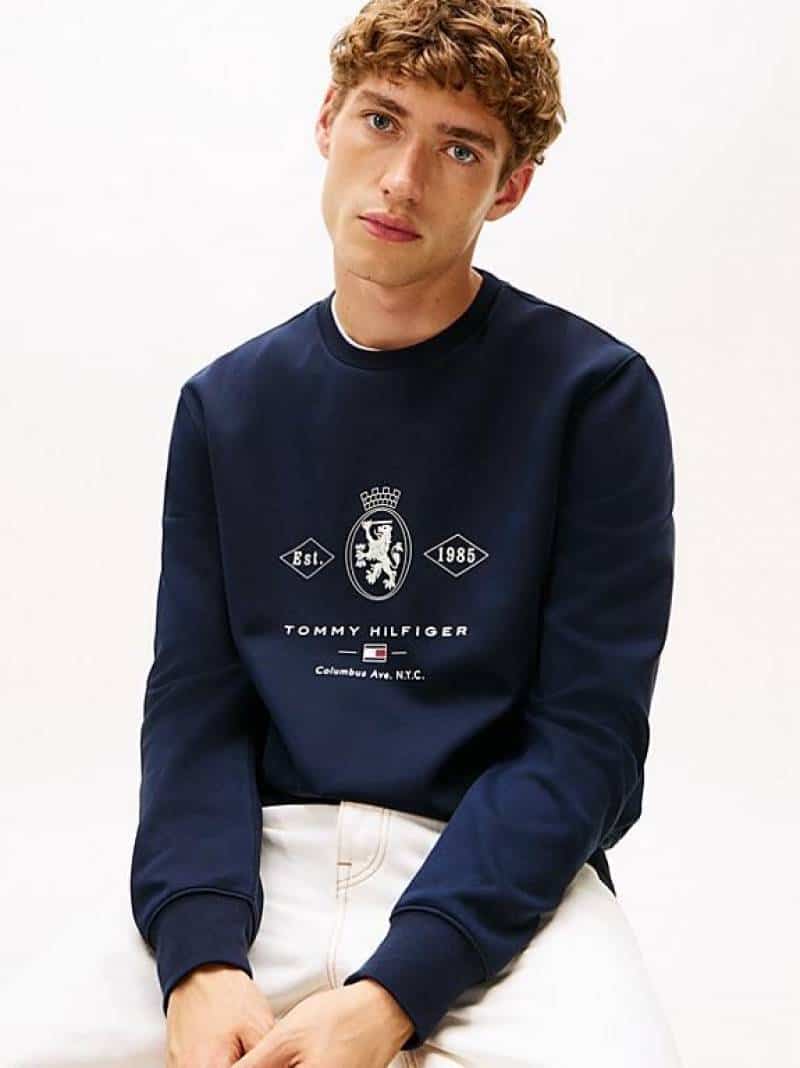 Tomm  Hilfiger Navy Blue Logo Work Premium Sweatshirt