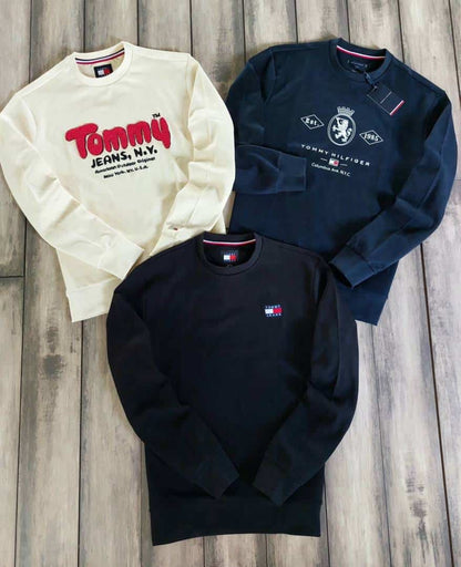 Tomm  Hilfiger Navy Blue Logo Work Premium Sweatshirt