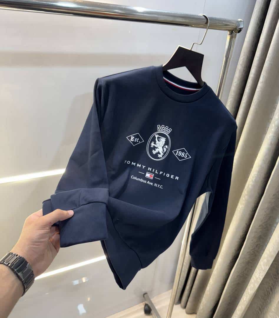 Tomm  Hilfiger Navy Blue Logo Work Premium Sweatshirt