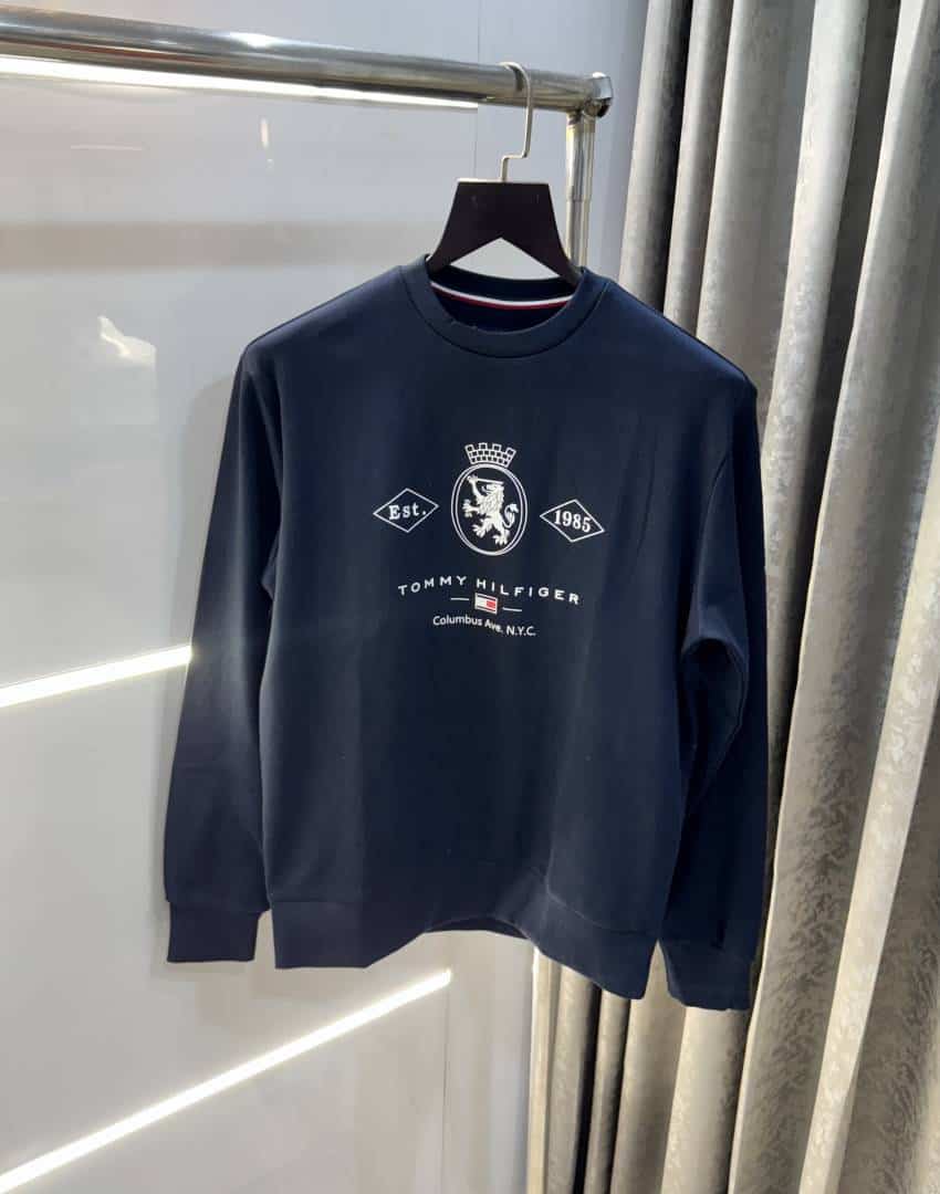 Tomm  Hilfiger Navy Blue Logo Work Premium Sweatshirt