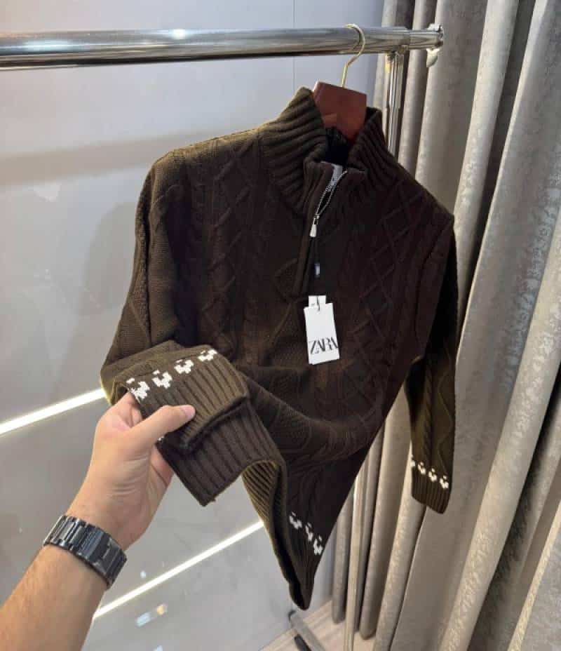Zar a Brown Knitted Premium Pull Over