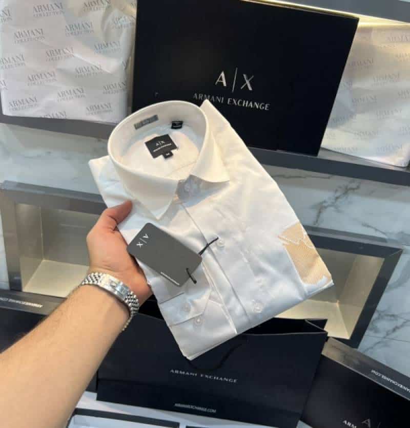 Arman i EXchange WhiteA Logo Print Shirt With Premium Box Packing And Carry Bag