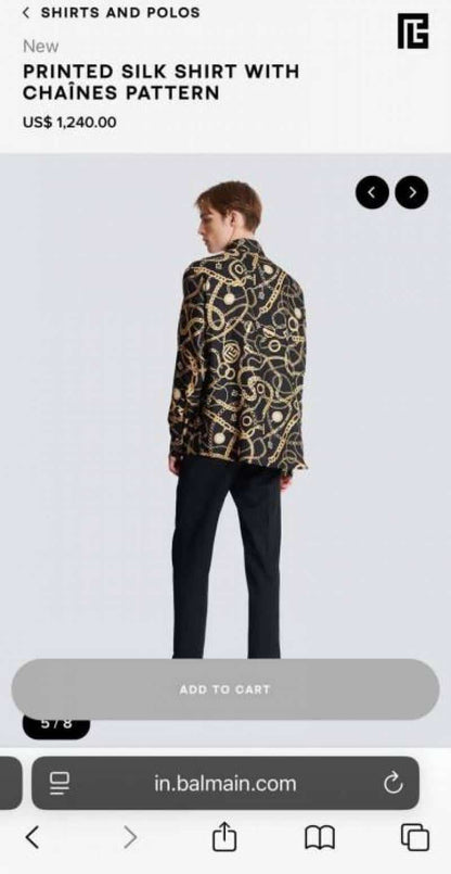 Balmai n Paris Black Printed Shirt With Premium Box Packing And Carry Bag