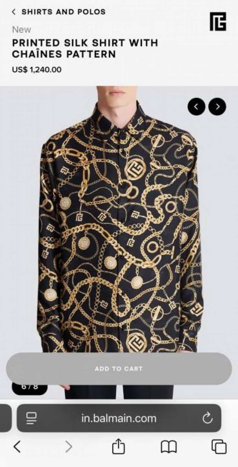 Balmai n Paris Black Printed Shirt With Premium Box Packing And Carry Bag