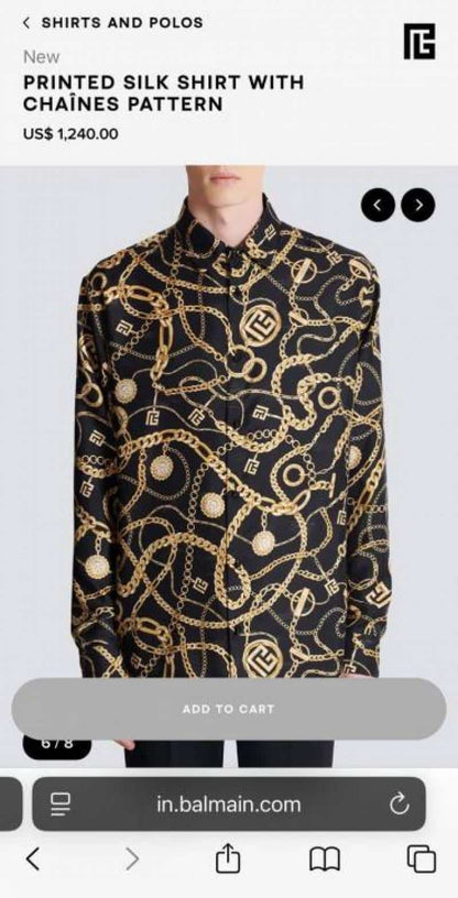 Balmai n Paris Black Printed Shirt With Premium Box Packing And Carry Bag