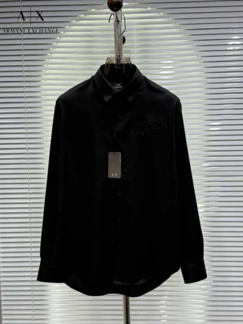 Arman i E·xchange Black EmB0Ssed Logo Shirt With Premium Box Packing