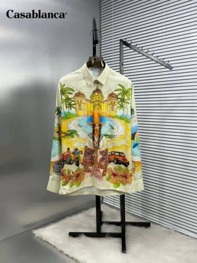 Casablanca D Printed Shirt With Premium Box. Packing