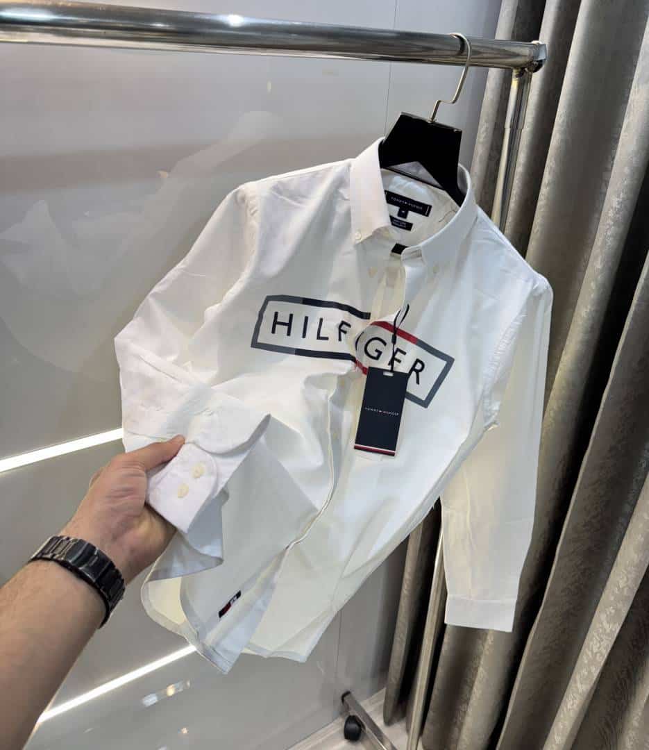 Tomm y Hilfiger White Logo Print Premium Shirt