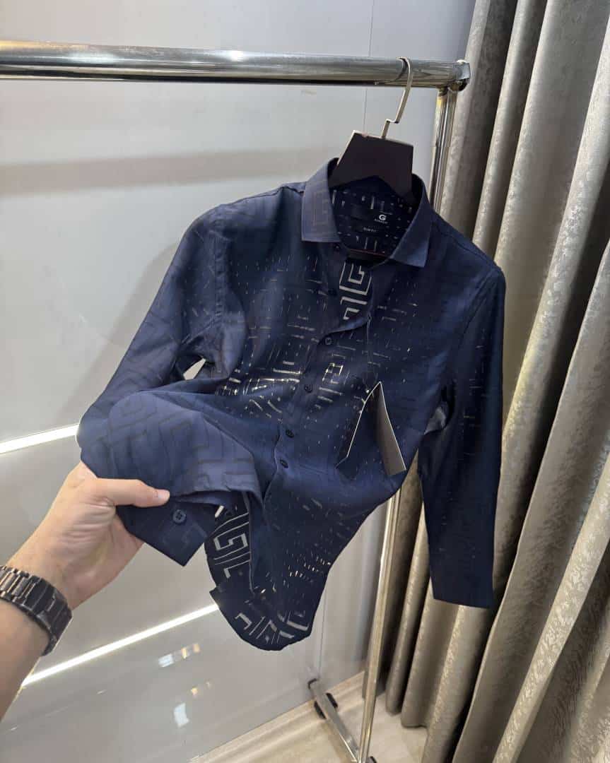 Givench y Paris Navy Blue Monogram Premium Shirt