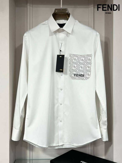 Fend i White Pocket Logo Lu...xury Shirt