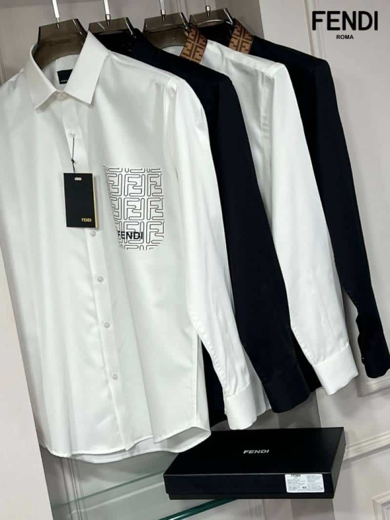 Fend i White Pocket Logo Lu...xury Shirt