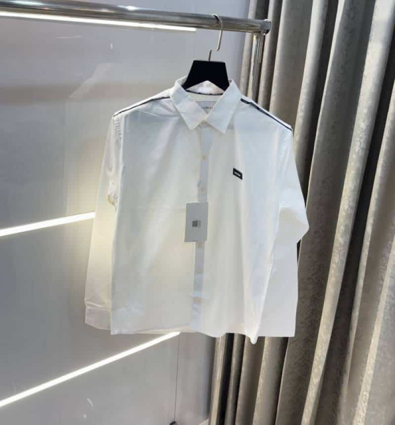 Calvi n Klein White Shoulder Look Premium Classic Shirt