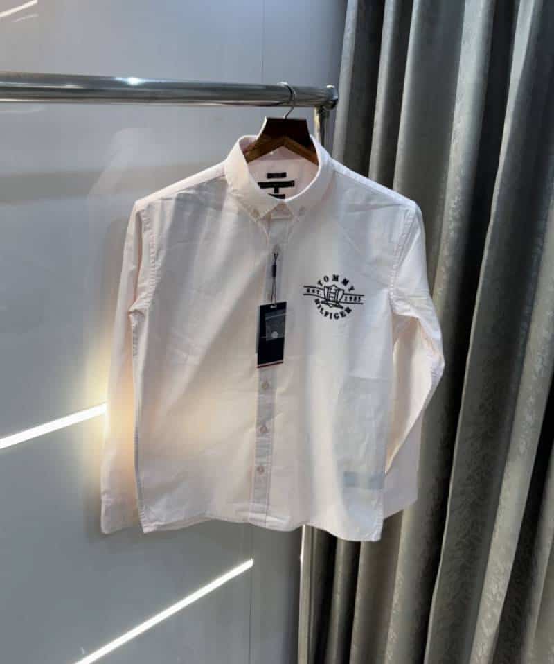 Tomm y Hilfiger Pink Embroidery Work Classic Shirt