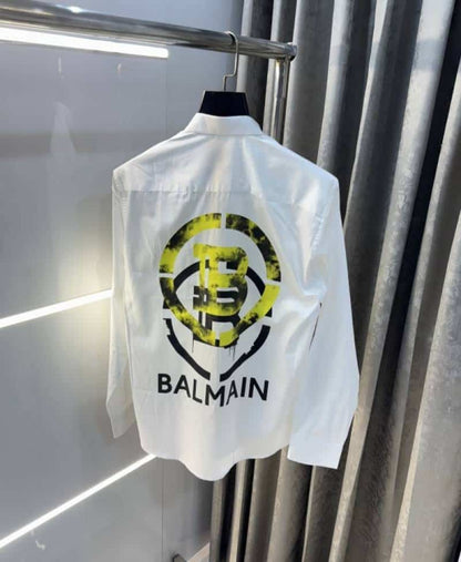 Balmai n Paris White Yellow Back Print Premium Classic Shirt 002