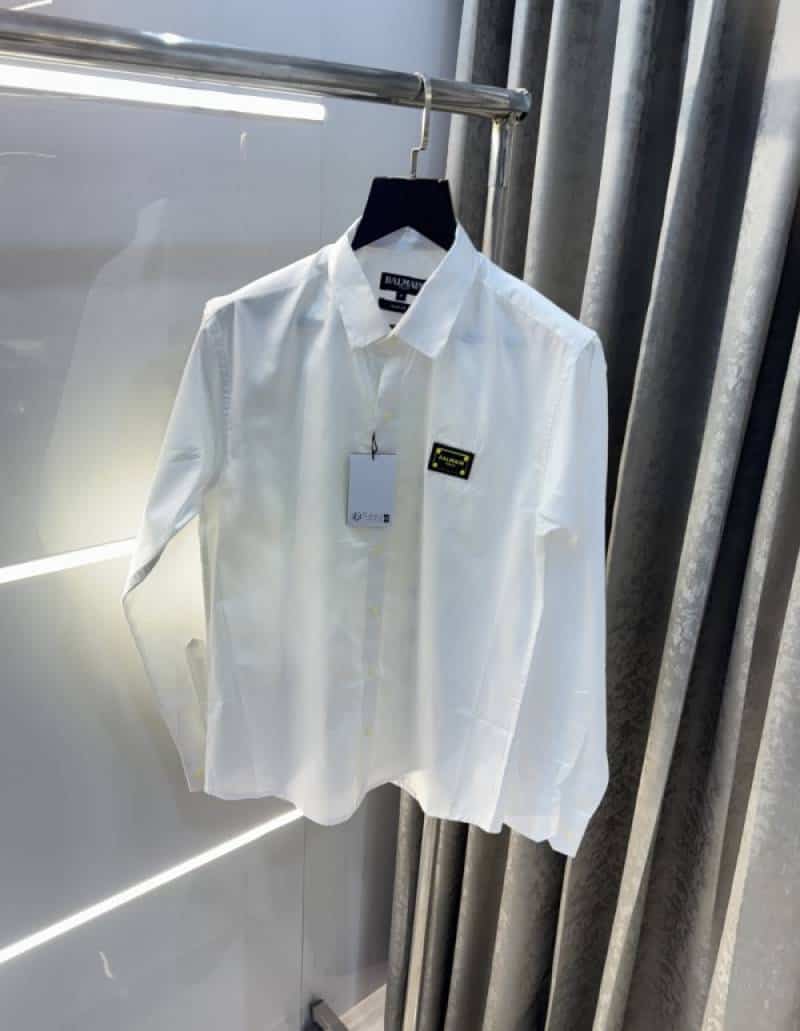 Balmai n Paris White Yellow Back Print Premium Classic Shirt 002
