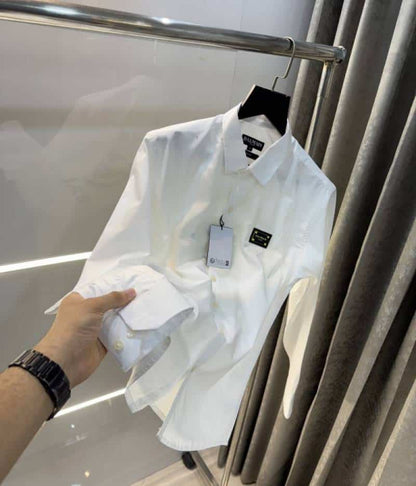 Balmai n Paris White Yellow Back Print Premium Classic Shirt 002