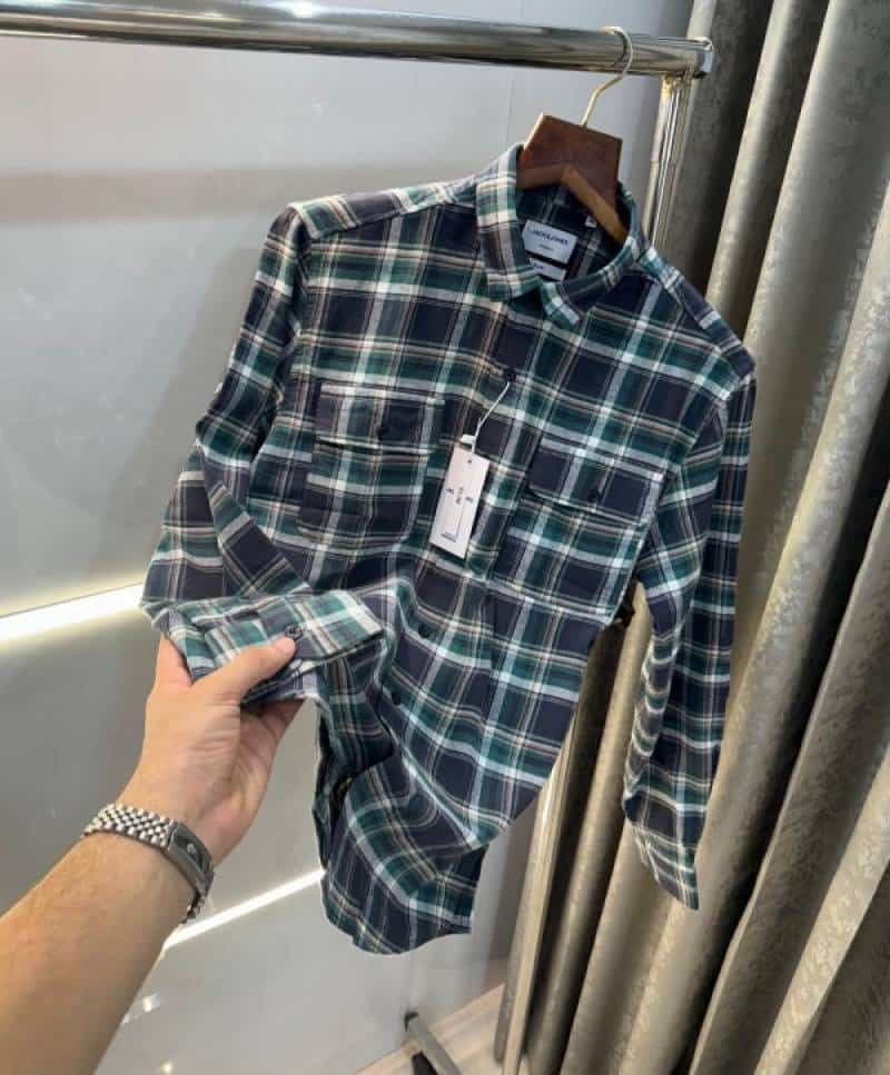 Jack&Jones Green Checks Premium Classic Shirt