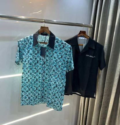lOuiS vUiTTon Blue All Over Printed Imported Premium Half Shirt