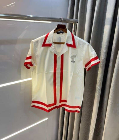 Zar a Cream Printed Imported Half Shirt