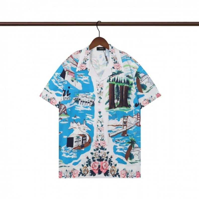 Amir i White Printed Imported Half Shirt