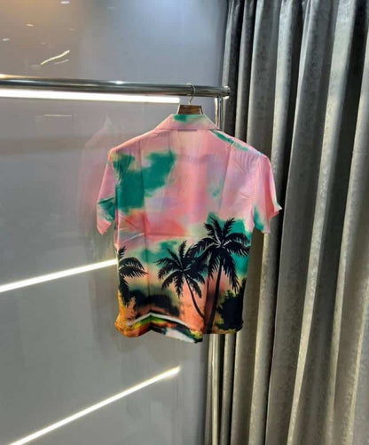 Zar a pink all over printed imported half shirt