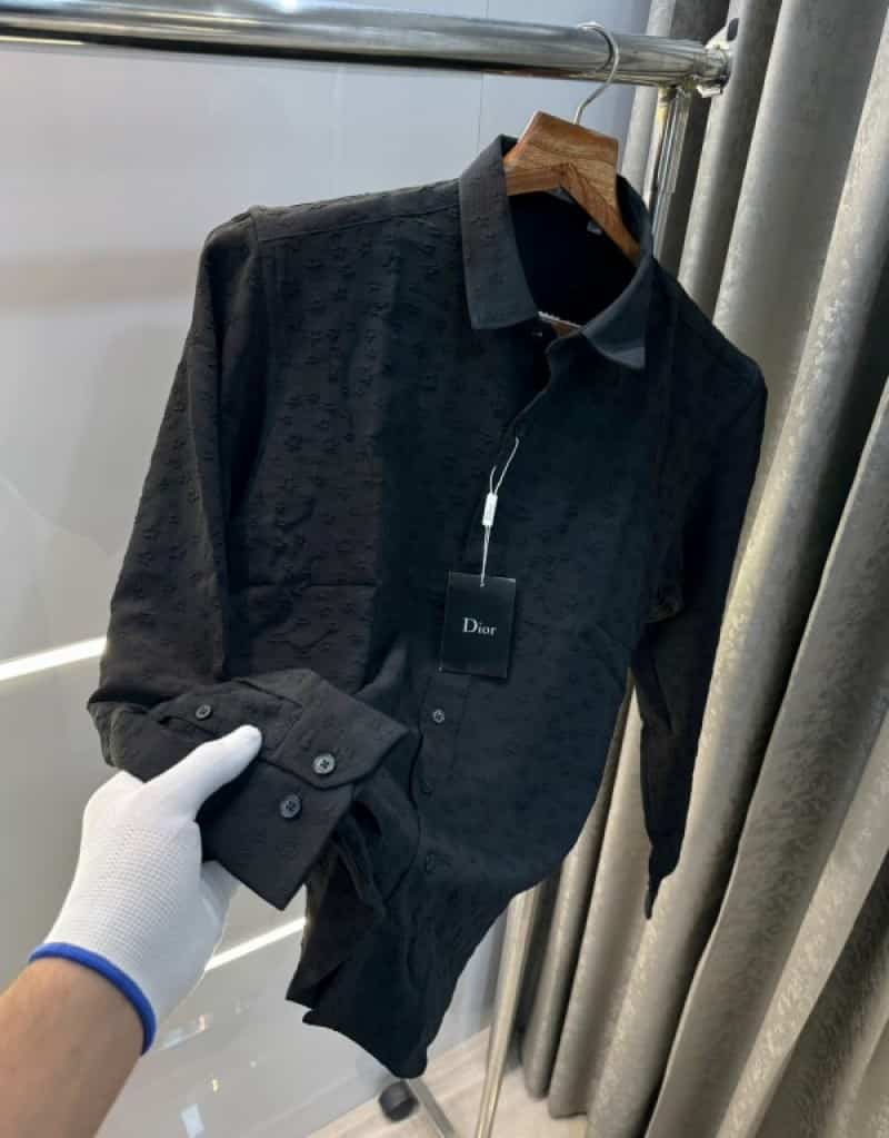 Christian Dio r Black  Lycra Premium Shirt