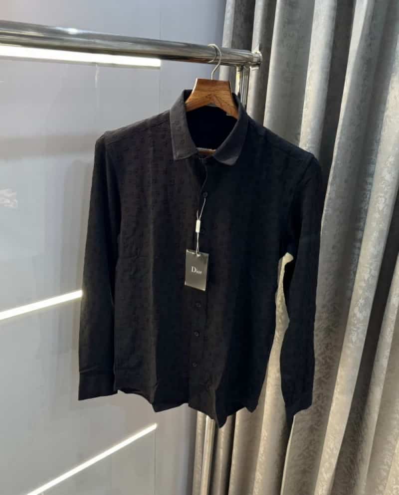 Christian Dio r Black  Lycra Premium Shirt